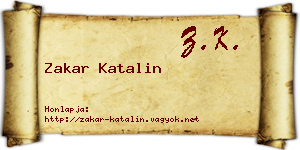 Zakar Katalin névjegykártya